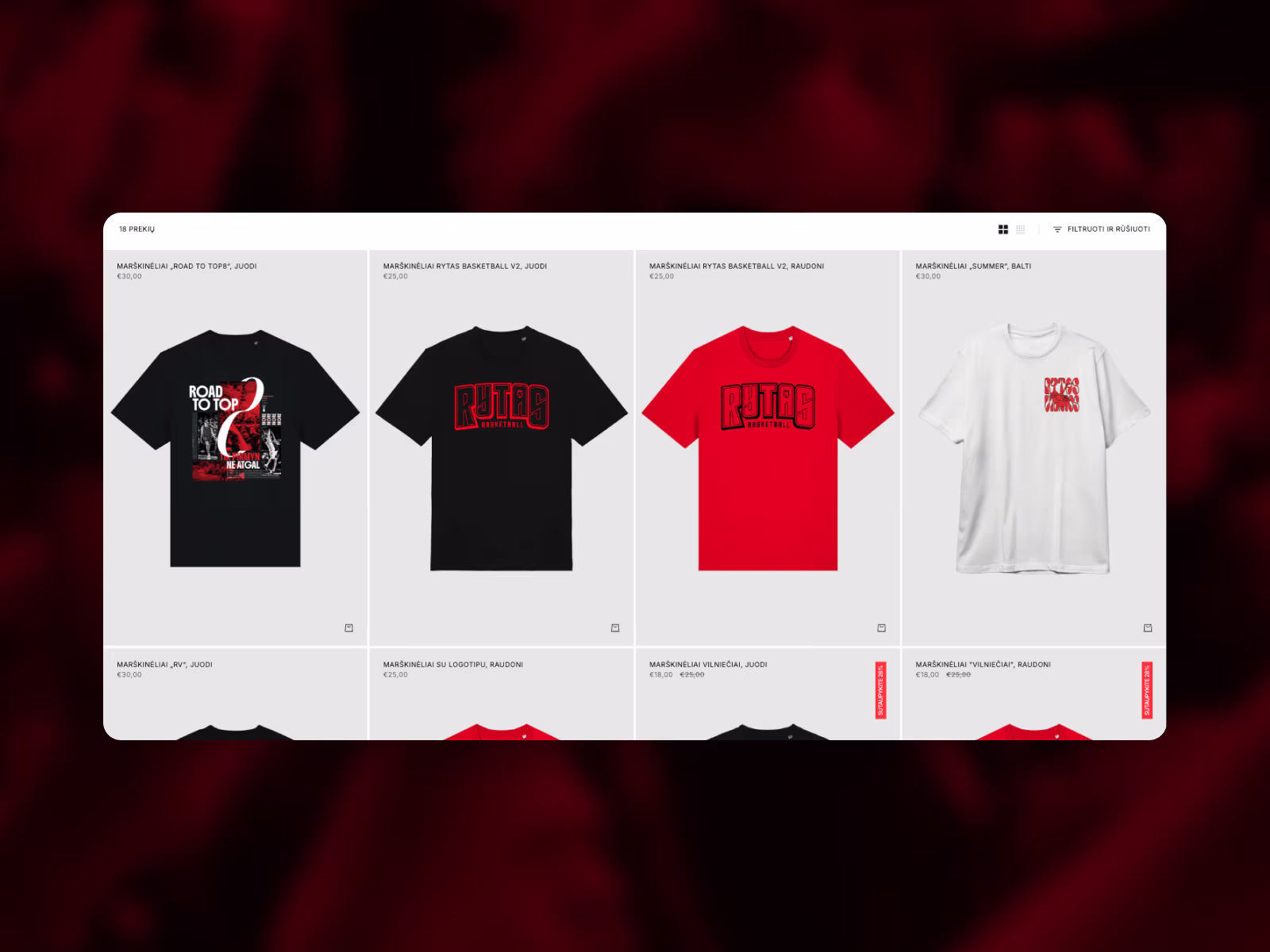 Vilniaus „RYTAS" Shop project screenshot 4